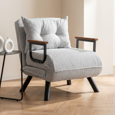 Slaapfauteuil Sando Grijs Teddystof sfeerfoto in modern interieur