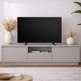 TV Meubels - TV Meubel Grijs Melamine - drie kastjes - 160x42x29,5 cm - Flare - Dimehouse
