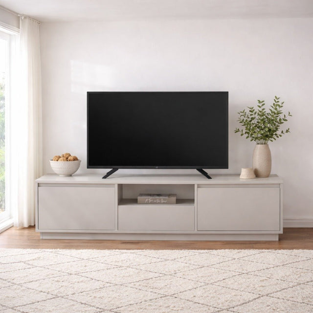 TV Meubels - TV Meubel Grijs Melamine - drie kastjes - 160x42x29,5 cm - Flare - Dimehouse