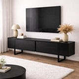 TV Meubels - TV Meubel Zwart Melamine zwart frame 180x50x29,5 cm - Blitz - Dimehouse