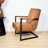 Tiger Ledersessel Industrial Cognac