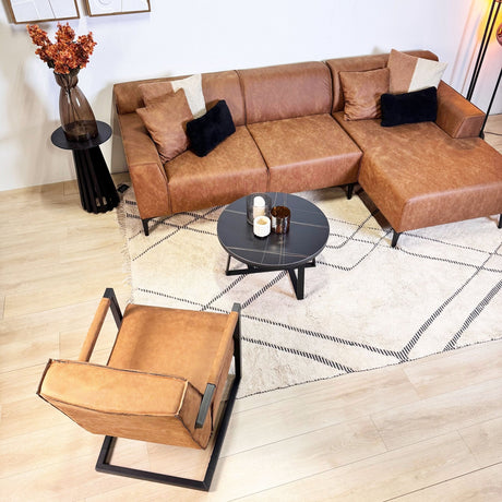 Tiger Ledersessel Industrial Cognac