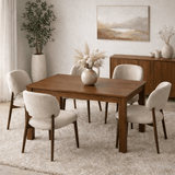 Ausziehbarer Esstisch Walnuss Melamin – Japandi – 130 – 170 cm – Otis