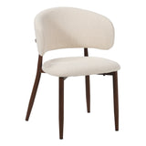 Japandi Esstuhl Yuka Beige - Walnussoptik Rahmen 