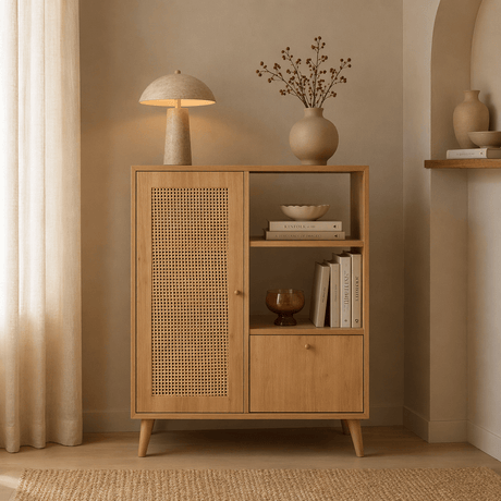 Wandschrank Hazeran Multi Oak Buchenholz 40x110x cm