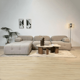 Modulare Bank 3sitzer mit Hocker Doeblo Beige