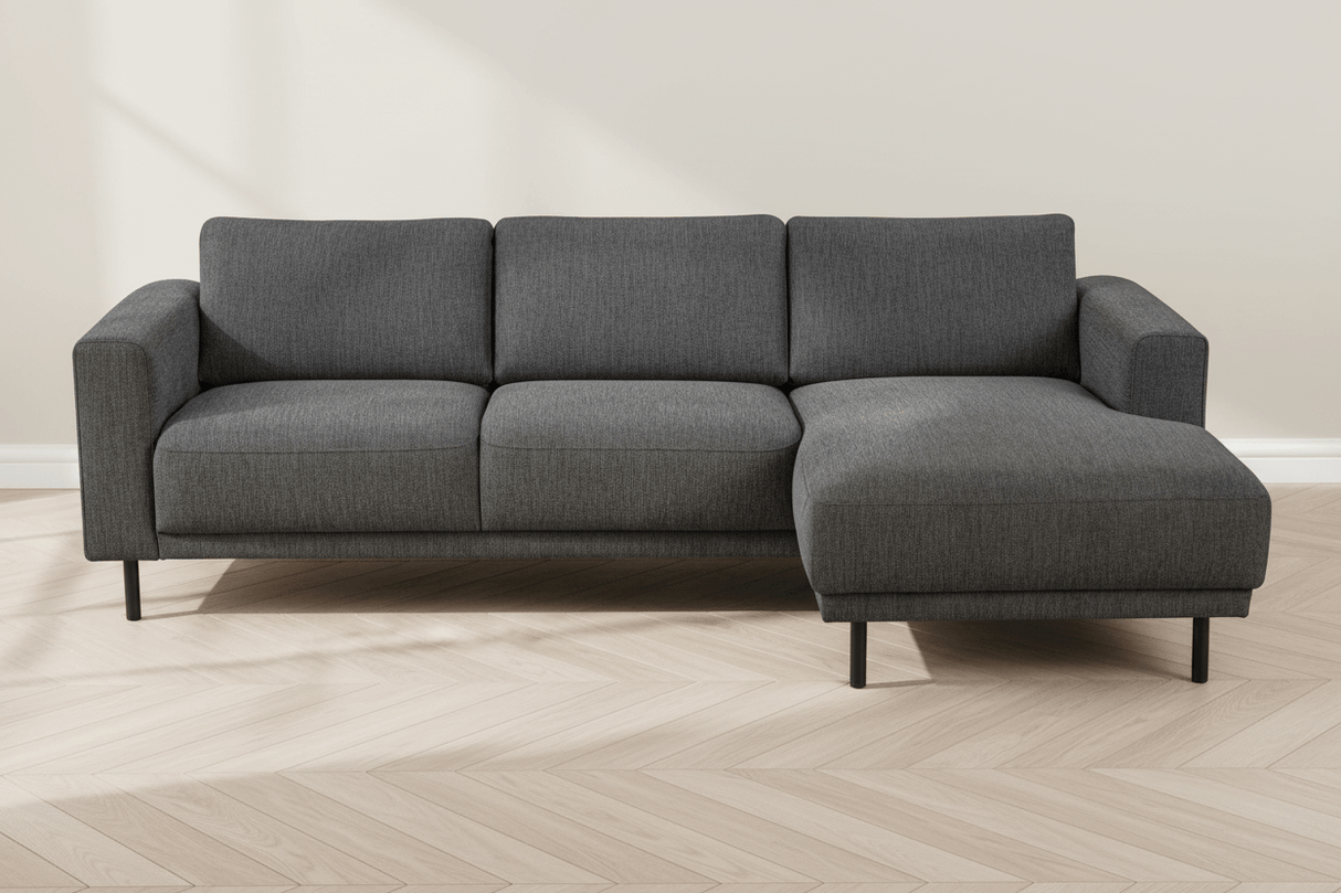 Modernes Ecksofa Rechts Anthrazit Stoff Aniko mit Chaiselongue 238x142x78 cm