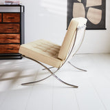 Sessel-Expo Dimehouse Creme LxBxH 80x78x78 Rindsleder Atmosphäre Foto Seitenansicht