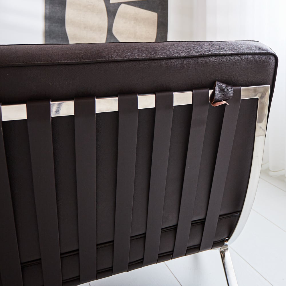 Sessel-Expo Dimehouse Braun LxBxH 80x78x78 Rindsleder Stimmungsvolles Fotodetail