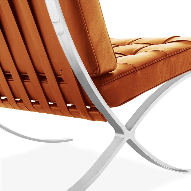 Sessel-Expo Dimehouse Cognac LxBxH 80x78x78 Rindsleder Weiß Foto diagonale Rückansicht