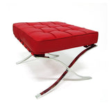 Fußhocker Expo Premium Dimehouse Rot LxBxH 63x62x36 Leder Weißes Foto diagonale Vorderansicht