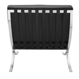 Sessel-Expo Dimehouse Schwarz LxBxH 80x78x78 Rindsleder Weißes Foto diagonale Rückansicht