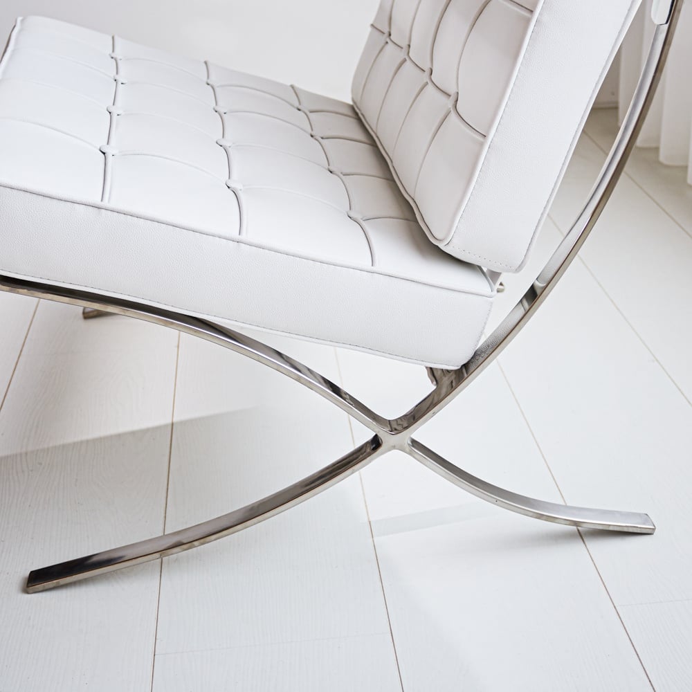 Sessel-Expo Dimehouse Weiß LxBxH 80x78x78 Rindsleder Stimmungsvolles Fotodetail