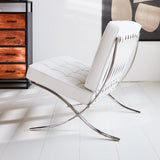 Sessel-Expo Dimehouse Weiß LxBxH 80x78x78 Rindsleder Stimmungsvolle Foto-Seitenansicht