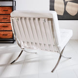 Sessel-Expo Dimehouse Weiß LxBxH 80x78x78 Rindsleder Stimmungsvolles Foto schräge Rückansicht