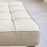 Fußhocker Expo Premium Dimehouse Creme LxBxH 63x62x36 Leder Atmosphere Foto-Farbmuster