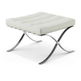 Fußhocker Expo Premium Dimehouse Weiß LxBxH 63x62x36 Leder Weißes Foto, diagonale Vorderansicht