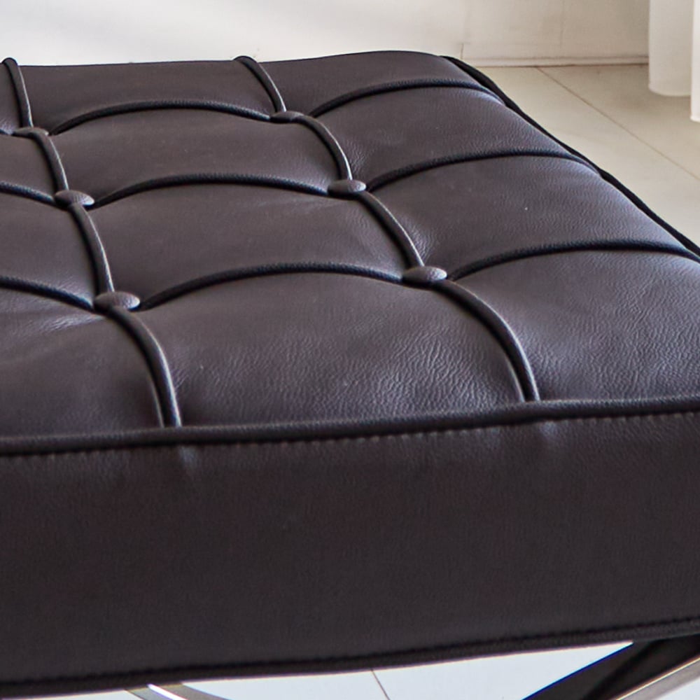 Fußhocker Expo Premium Dimehouse Schwarz LxBxH 63x62x36 Leder Atmosphere Foto-Farbmuster