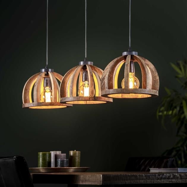 Hanglamp Madri DH Interior Mango LxBxH 102x38x35 Mangohout Sfeerfoto schuin vooraanzicht