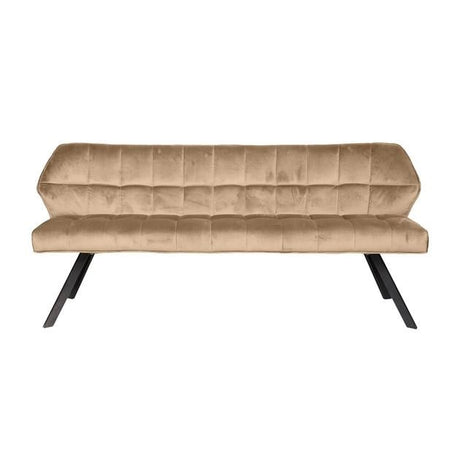 Esszimmerbank Romy DH Interior Champagner LxBxH 190x60x48 Samt Weißes Foto von vorne