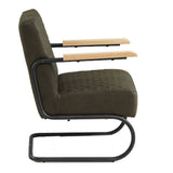 Fauteuil Lars Dimehouse Groen LxBxH 68x64x39 Kunstleer Witfoto zijaanzicht