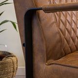 Fauteuil Peter Dimehouse Cognac LxBxH 68x62x45 Kunstleer Sfeerfoto detail