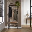 Garderobenständer Karl DH Interior Akazie LxBxH 182x70x35 Akazienholz Stimmungsvolles Foto Vorderansicht