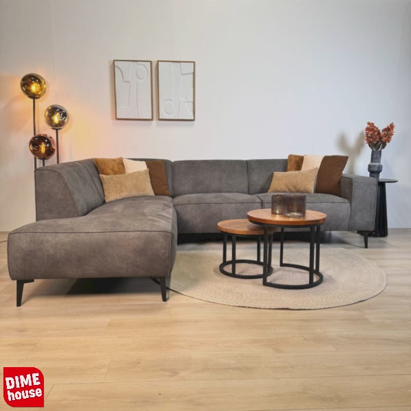 Industrielle Ecksofa Brisbane Eco-Leder Cognac - links 