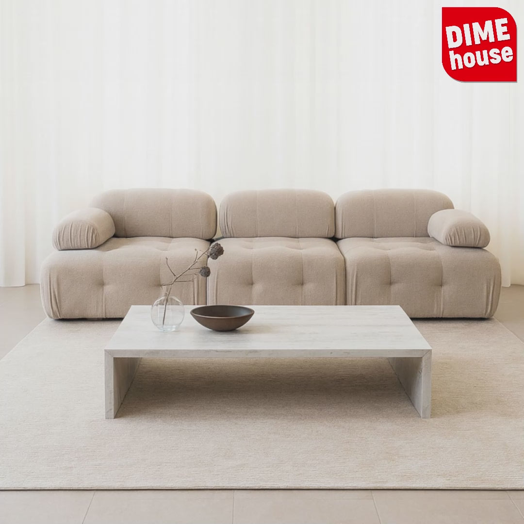 Modulare Bank 3-Sitzer Doeblo Beige