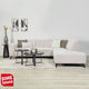 Ecksofa aus taupefarbenem Chenille-Stoff mit linker Chaiselongue Manon 