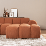 Banken-Hoekbank met lounge koper bouclé stof - strepen - rechts - Brix-Dimehouse
