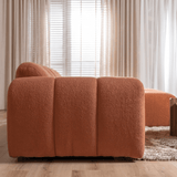 Banken-Hoekbank met lounge koper bouclé stof - strepen - rechts - Brix-Dimehouse