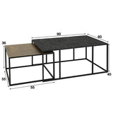 Salontafel Lizzy DH Interior Grijs LxBxH 90x60x40 Grijs Witfoto maatindicatie