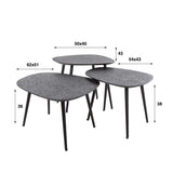 Salontafel Jacqueline DH Interior Zwart LxBxH 68x15x15 Metaal Witfoto maatindicatie