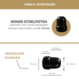 Floor protector - Carpet M - round black 14-19 Zwart