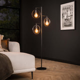 Vloerlamp Fabiola DH Interior Charcoal LxBxH 61x61x12 Metaal Sfeerfoto schuin vooraanzicht