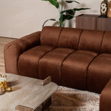 Banken-Hoekbank met lounge koper velvet structuurstof - strepen - rechts - Brix-Dimehouse