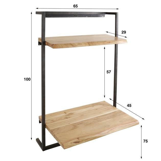 Bureau Naomi DH Interior Acacia LxBxH 104x70x20 Acaciahout Witfoto maatindicatie